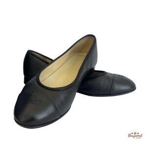 Authentic CHANEL Uniform Leather Ballet Flats 36.5/6.5